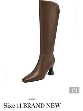 Classic Over-the-Knee Brown Leather Boots with Sculpted Heel